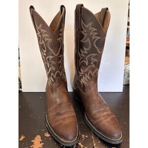 ARIAT Mens Leather Boots Size 8.5 D (10 W) Brown Nice Condition/Color 10002204